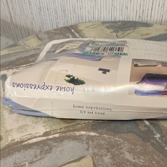 VTG JC Penny Blue Home Collection Twin Fitted Sheet 230 Thread Count Cotton New - Picture 6 of 6